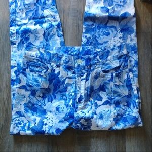 Lauren Ralph Lauren Floral Pants in Shades of Blue EUC